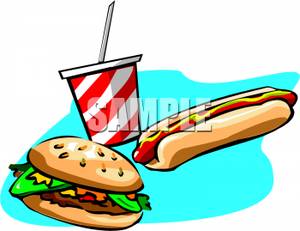 300x231 Art Image A Hamburger And Hot Dog With A Soft Drink