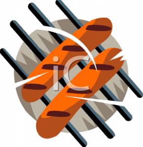 292x300 Art Image Two Hot Dogs On The Grill