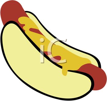 350x332 Clip Art Illustration Of A Hot Dog With Mustard