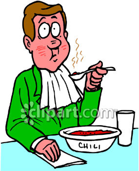285x350 Man Eating Hot And Spicy Chili Clipart