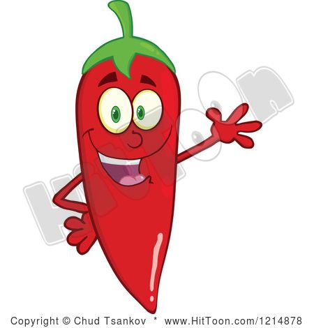 450x470 Red Hot Chili Pepper Character Waving Cartoon Clipart Amp Vectors