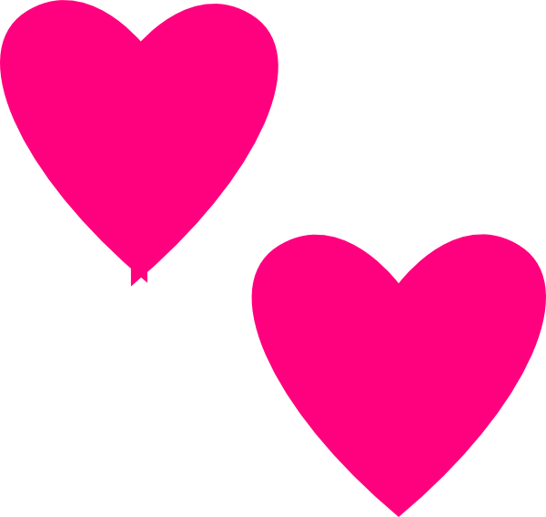 600x568 Hot Pink Double Hearts Clip Art