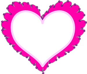 300x258 Hot Pink Lace Heart Frame Border Clip Art