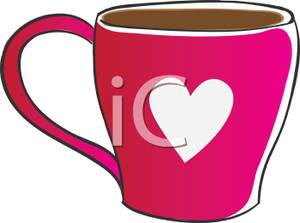 300x223 Free Clipart Image Hot Chocolate In A Pink Heart Cup