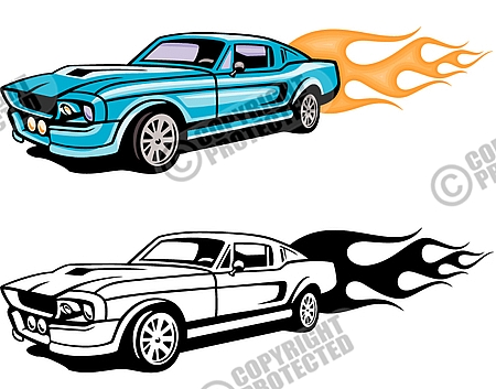 450x353 Flames Clipart Classic Car