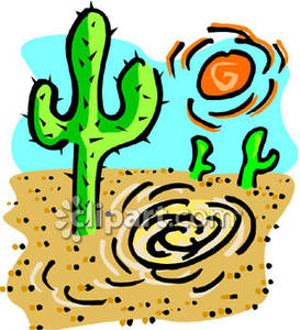 273x300 Orange Sun In A Hot Desert Royalty Free Clipart Picture