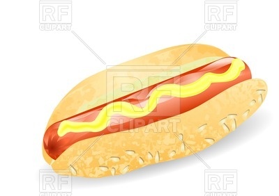 400x282 Hot Dog Isolated On The White Background Royalty Free Vector Clip
