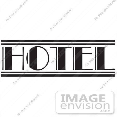 450x450 Royalty Free Cartoon Clip Art Of A Black And White Hotel Sign