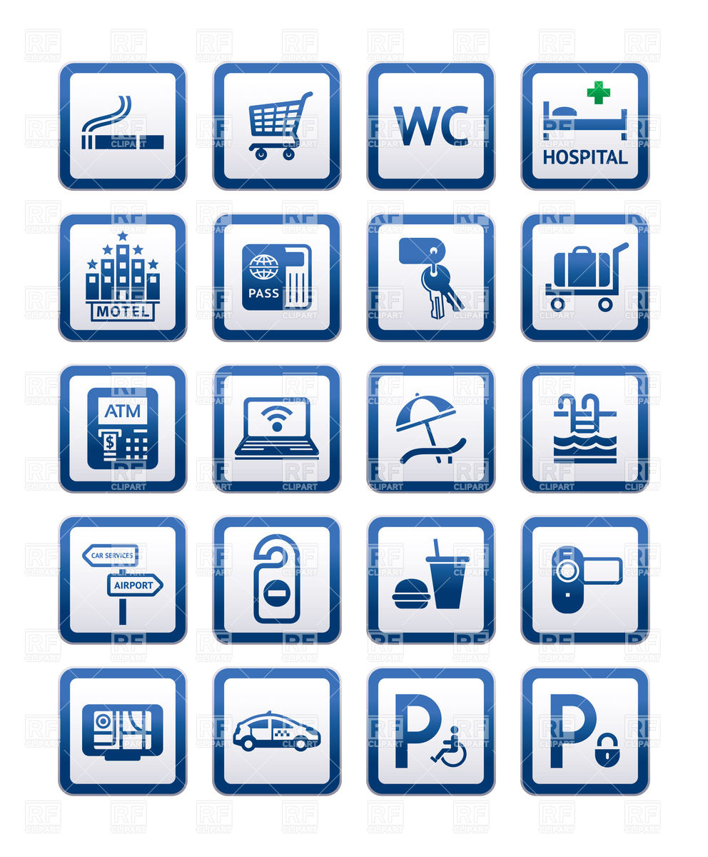 992x1200 Health Resort And Hotel Services Icon Set Royalty Free Vector Clip