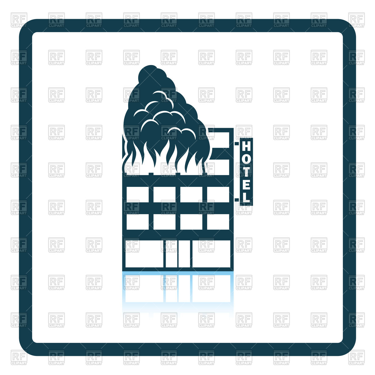 1200x1200 Hotel Building In Fire Icon Royalty Free Vector Clip Art Image