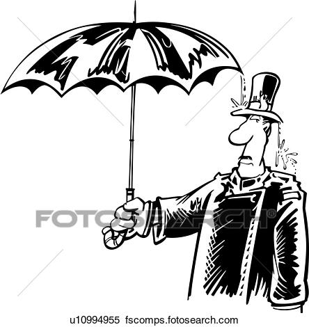 444x470 Clipart Of , Umbrella, Cartoon, Doorman, Hotel, Work, Cartoons