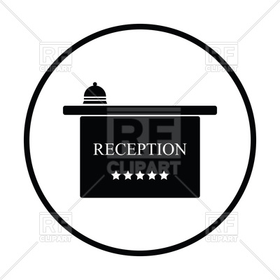 400x400 Hotel Reception Desk Icon Royalty Free Vector Clip Art Image