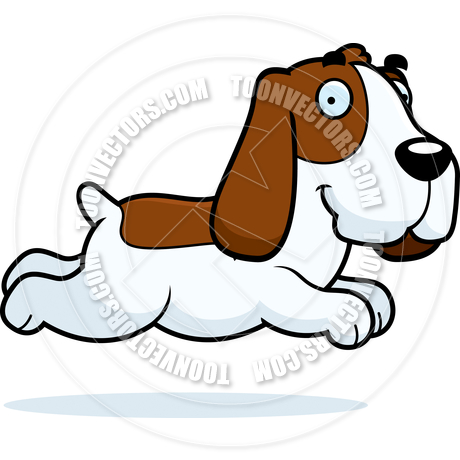 460x460 Cartoon Basset Hound Dog Running By Cory Thoman Toon Vectors Eps