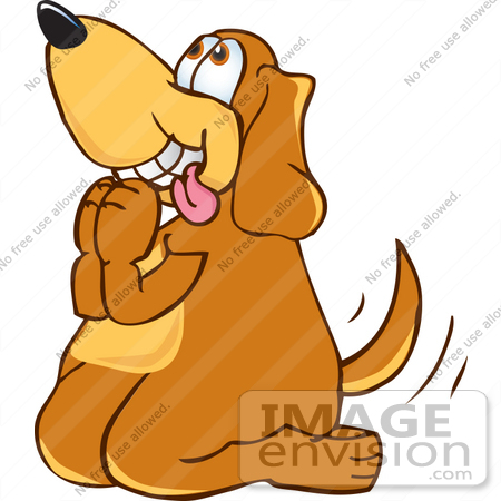 450x450 Clip Art Graphic Of A Cute Brown Hound Dog Cartoon Character
