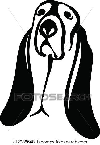 324x470 Clip Art Of Basset Hound Tattoo K12985648