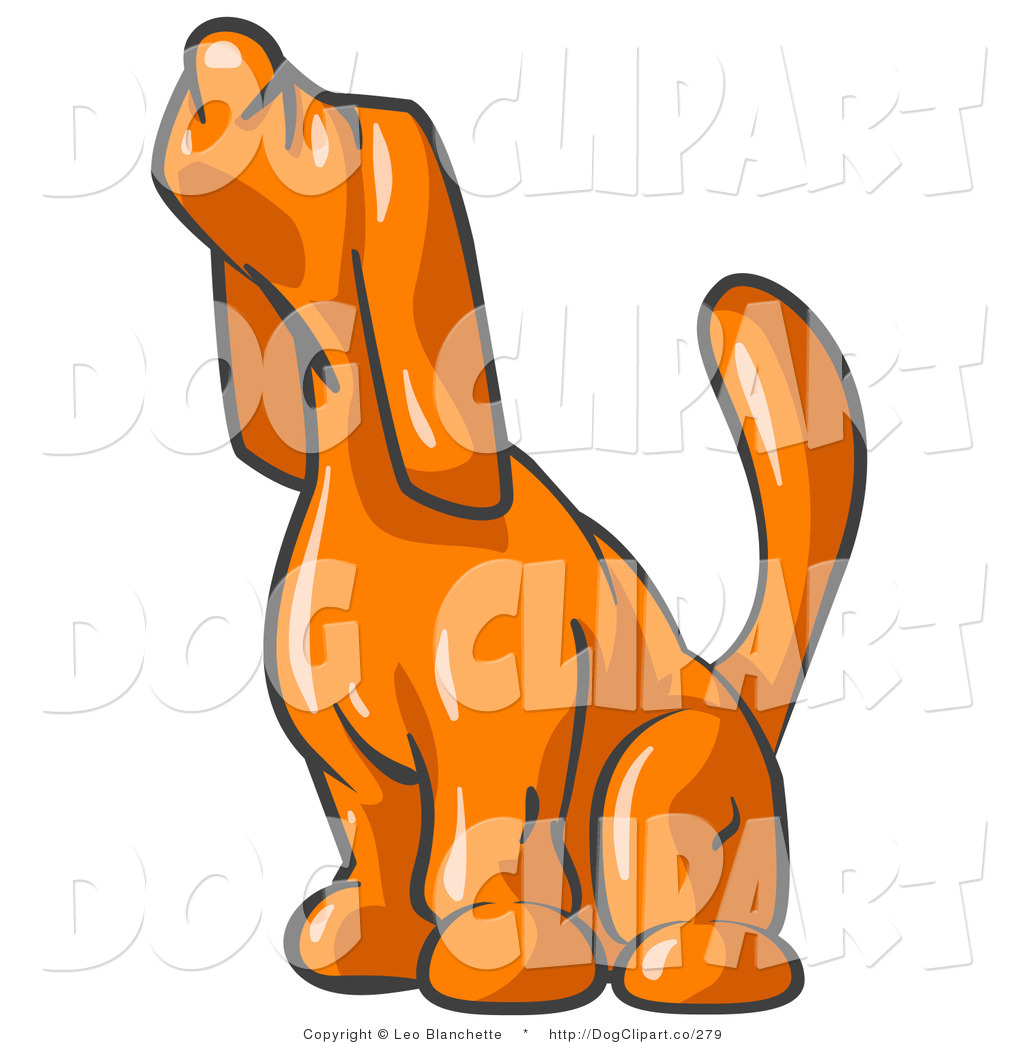 1024x1044 Vector Clip Art Of A Scared Orange Tick Hound Dog Sniffing The Air