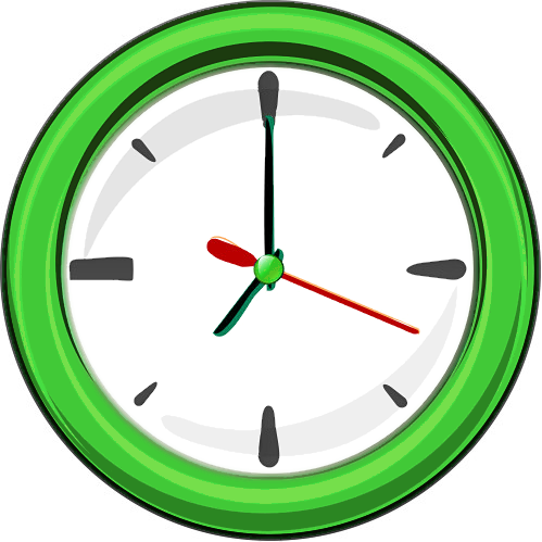 499x499 Free Green Clock Clipart