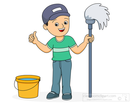 550x434 Boy Clipart Cleaning House