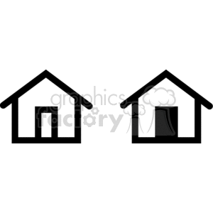 300x300 Royalty Free Black And White House Outline 166376 Vector Clip Art