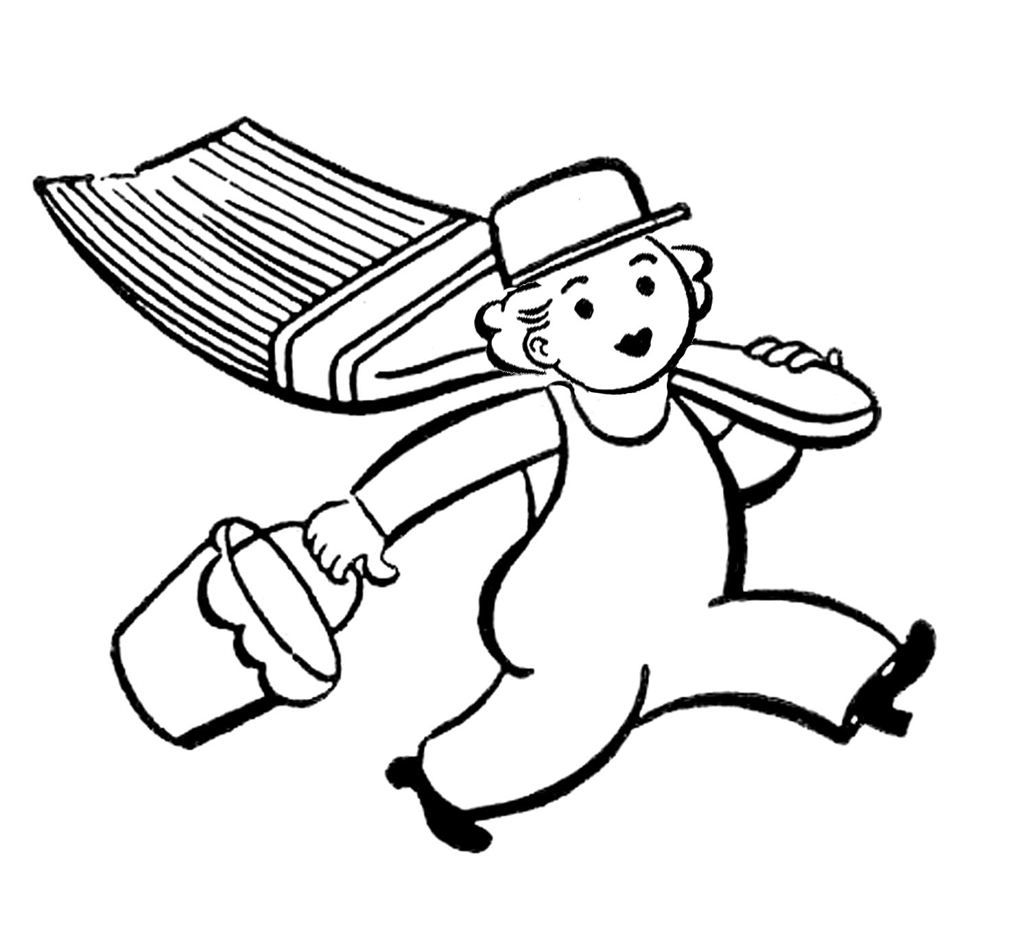 1500x1353 Painter Clipart Black And White Cliparts