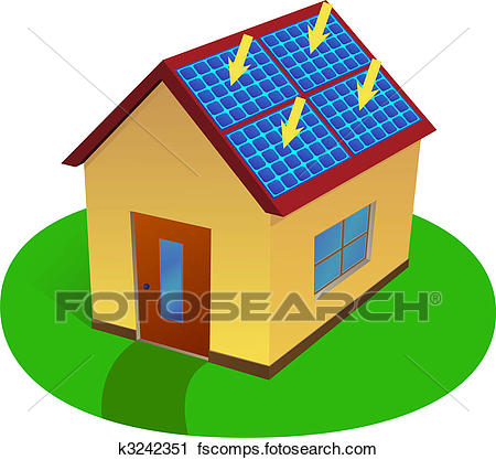 450x417 Clipart Of Solar Energy House K3242351