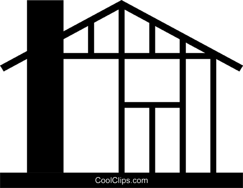 480x372 House Under Construction Royalty Free Vector Clip Art Illustration