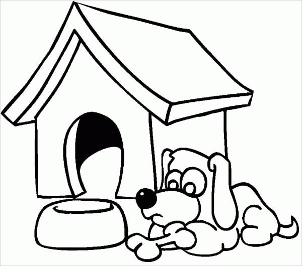 600x530 Dog House Coloring Page