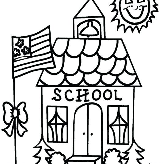532x533 House Coloring Pages Free Printable Haunted House Coloring Pages