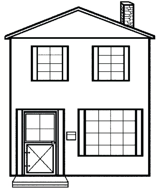 600x720 House Coloring Page