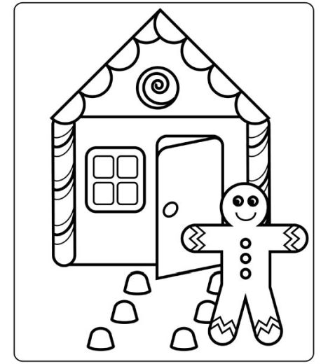 468x520 Christmas House Coloring Pages