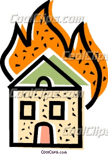 217x308 House On Fire Clip Art