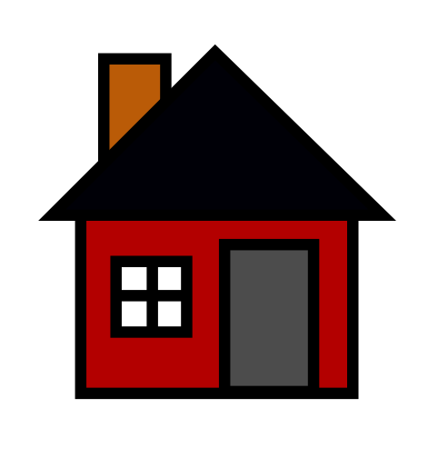 482x504 Red Black House Clipart