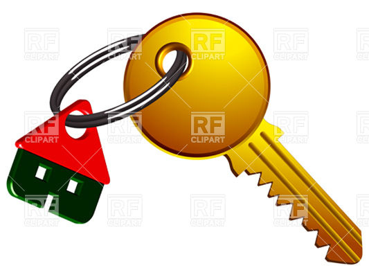 533x400 Golden Key With House Key Ring Royalty Free Vector Clip Art Image