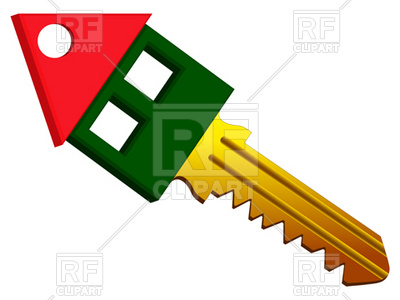 400x300 House Shape Key Royalty Free Vector Clip Art Image