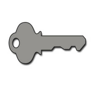 300x300 Clipart Image Of A Silver House Key