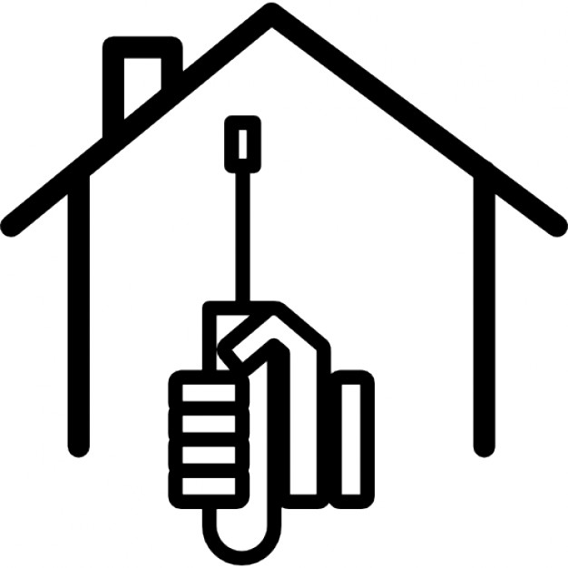 626x626 Screwdriver On Hand And House Outline Icons Free Download