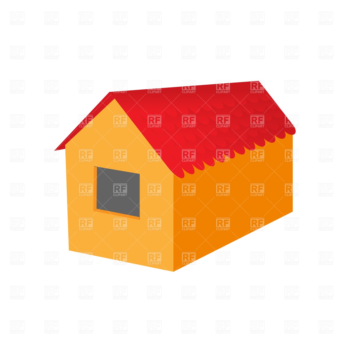 1200x1200 House With Tiled Roof Free Vector Clip Art Image