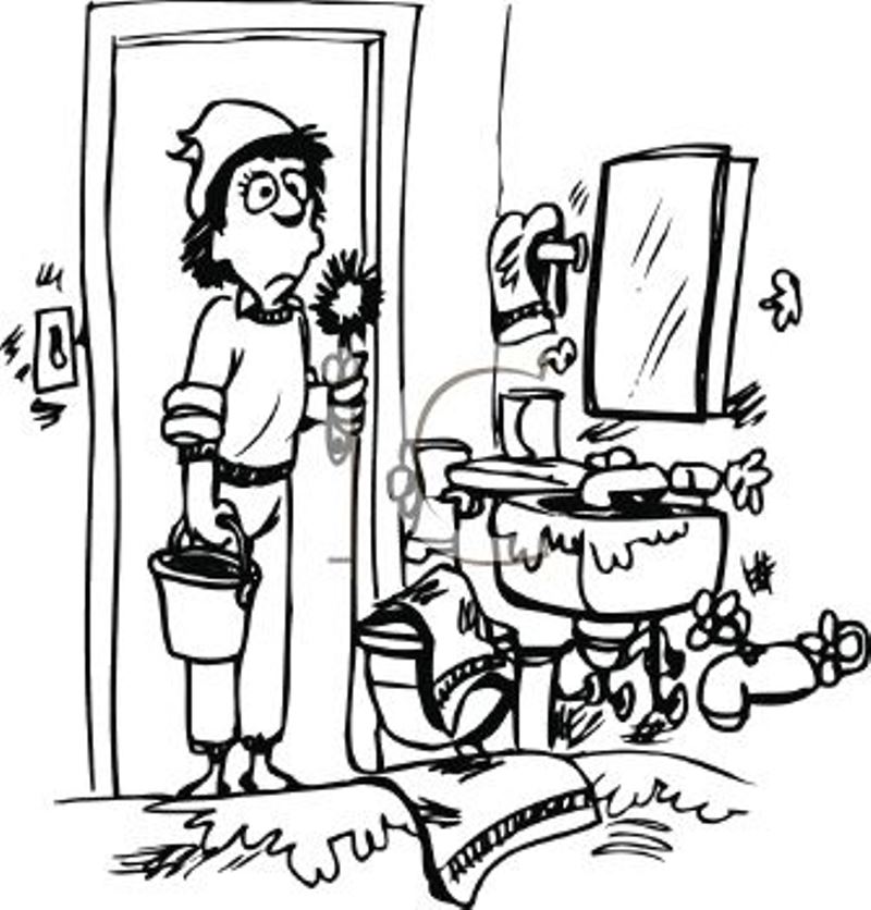 800x836 The Kitchen Clipart Messy Bathroom