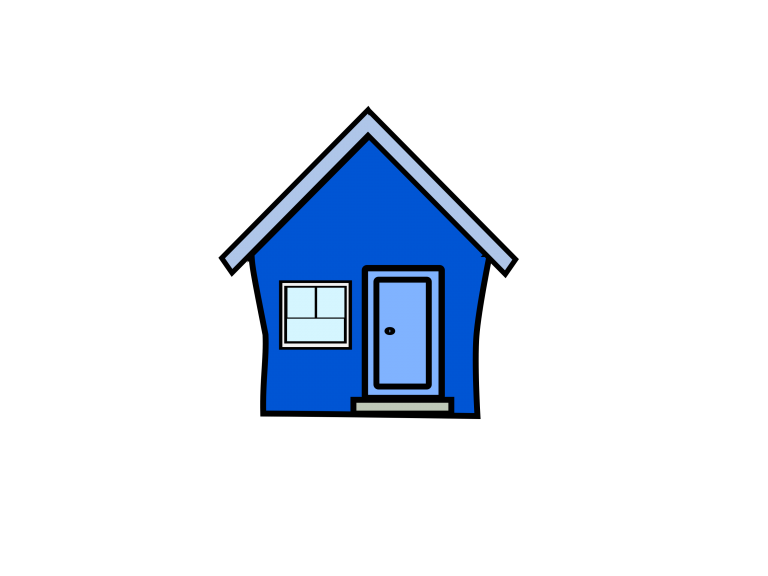768x576 House Blue Clip Art Color