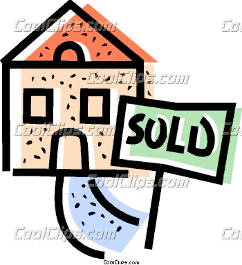 350x383 House With A Sold Sign In The Vector Clip Art