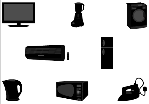 502x351 Electronic Home Appliances Vector
