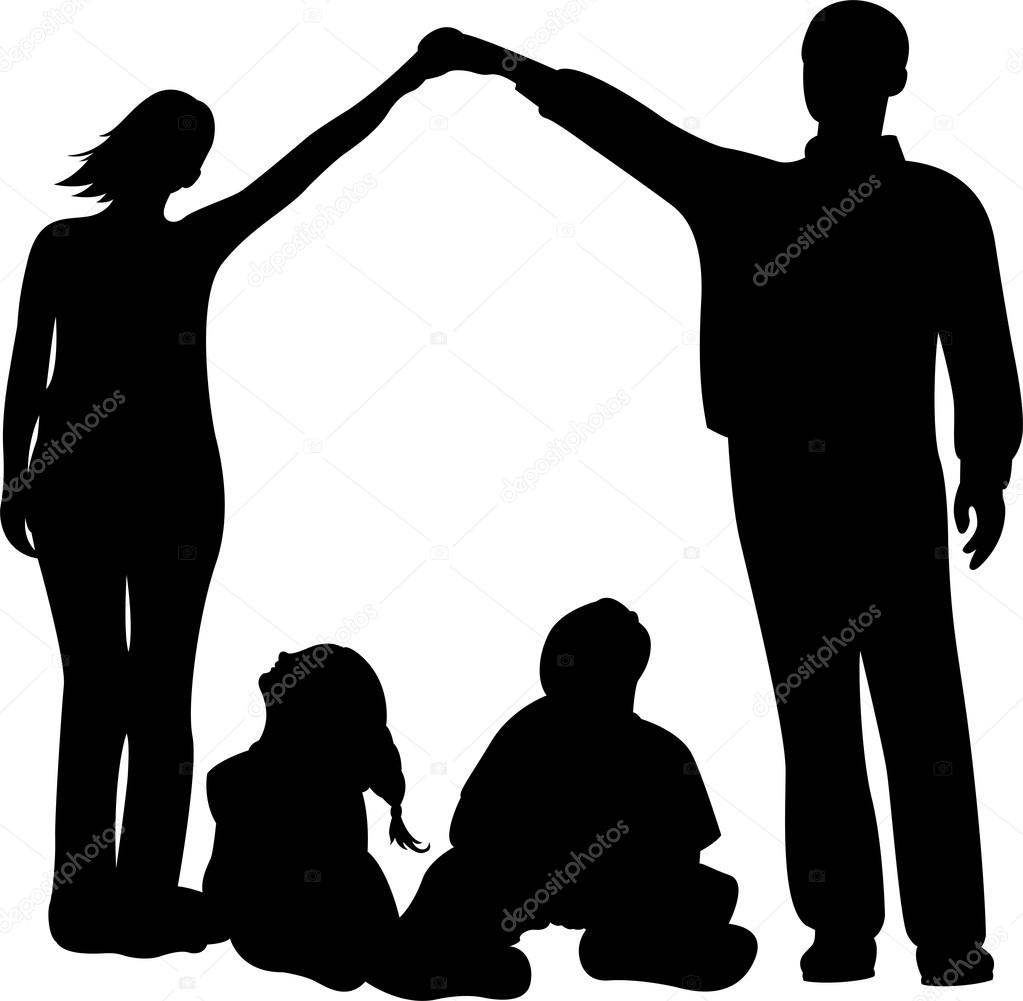 1023x1001 Family House Vector Silhouette Stock Vector Paha L
