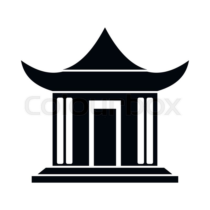 800x800 Traditional Chinese House Icon In Simple Style Isolated On White