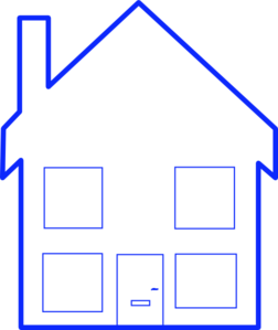 252x299 Four Window House Clip Art