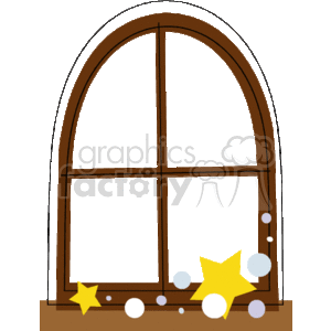 300x300 Royalty Free Window With Stars In The Bottom 146421 Vector Clip