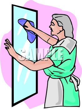 263x350 Maid Cleaning A Mirror