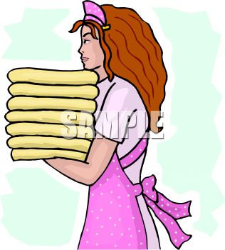316x350 Young Housekeeper Carrying A Stack Of Towels