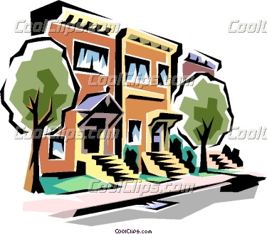 375x329 Town House Clipart