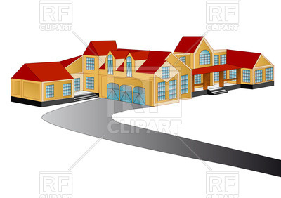 400x282 Village Houses And Road Royalty Free Vector Clip Art Image