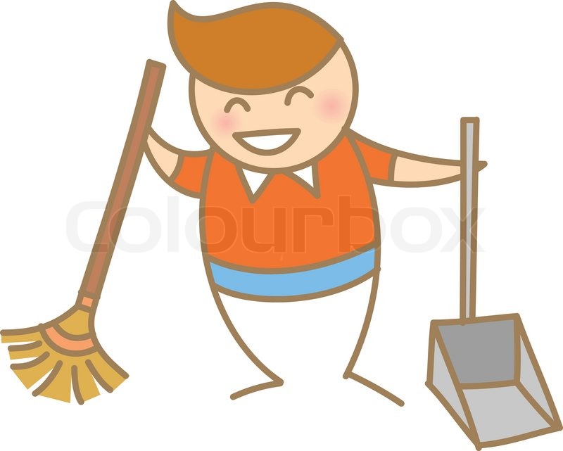 800x641 Kid Help Cleaning Housework Stock Vector Colourbox